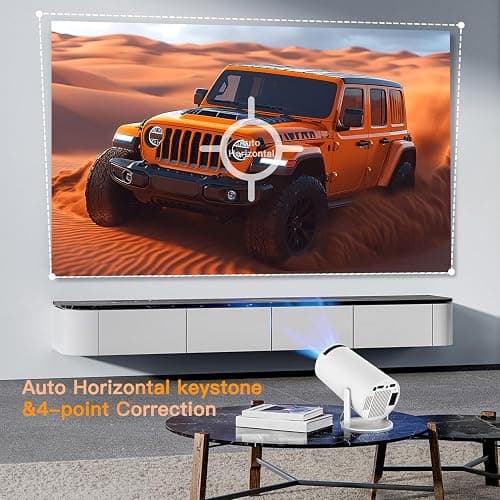 Mini Projector, HY300 PRO Portable Projector, Smart Projector Support 4K 1080P with Dual-Band WIFI6 5G Wireless 5.4 Bluetooth, 200 ANSI, Auto Keystone Correction, 35"-130" Screen Video Projector thumbnail 7