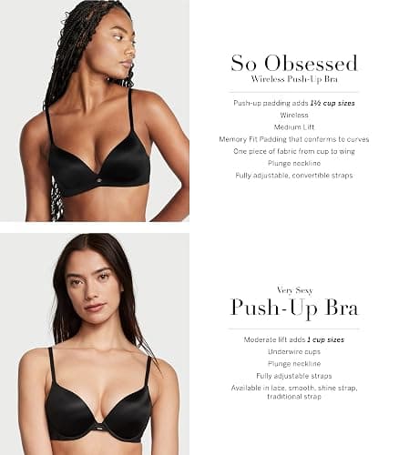Victoria's Secret Women's Very Sexy So Obsessed Push Up Wireless Bra, Bras for Women (32A-38DDD) thumbnail 5