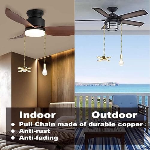 Akahttbn Ceiling Fan Pull Chain Ornaments Extension Chains with Decorative Light Bulb and Fan Cord 13.6 Inches Fan Pull Chain Set For Ceiling Light Lamp Chain (Gold) thumbnail 4