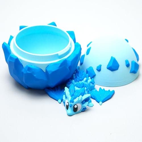 LUYUCUBE Colourful 3D Printed Dragon Egg,Little Dragon Inside Egg,Flexible Realistic Articulated Animal Fidget Toys,Mystery Figurines Gifts,Executive Desk Décor and Festival Collectible (Diamond) thumbnail 7