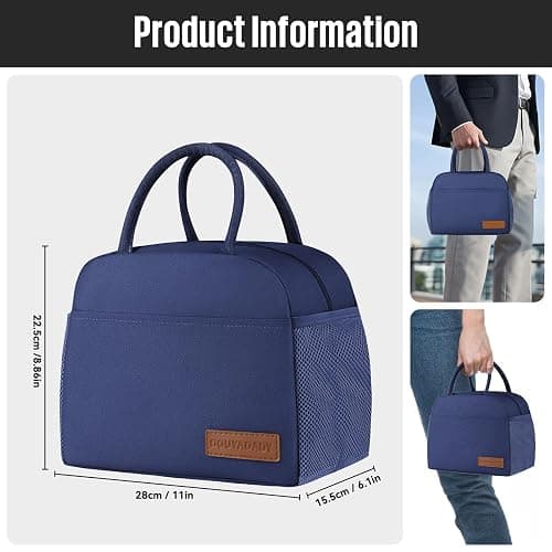 douyadady Lunch Bag Women/Men Lunch Box Women/Men (Dark blue) thumbnail 2