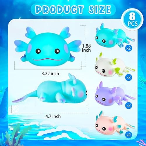 4PCS Axolotl Sensory Fidget Toy Stress Relief Squeeze Axolotl, Cute Axolotl Animal Toys Bulk for Kids Adults Gift Birthday Festival Party Favors (4 Colors) thumbnail 3