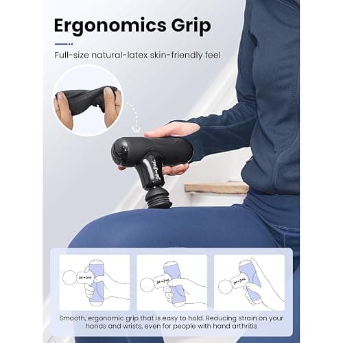 BOB AND BRAD Q2 Mini Massage Gun, Pocket-Sized Deep Tissue Massager Gun, Portable Percussion Muscle Massager Gun, Ultra Small & Quiet Muscle Massage Gun for Muscle Recovery with Carry Case thumbnail 6
