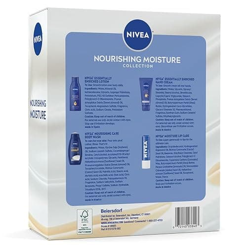 NIVEA Skin Care Set For Her, Nourishing Body Wash, Moisturizing Body Lotion, Lip Balm Stick with Shea Butter, & Hand Cream, 4 Piece Gift Set thumbnail 8