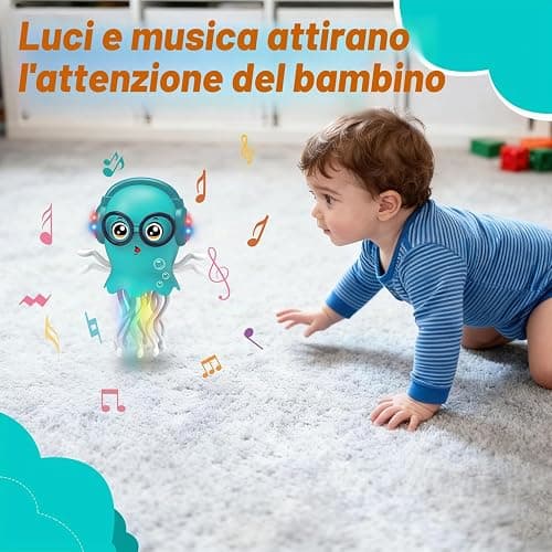 Giocattolo Medusa Danzante e Strisciante con Luce e Musica, Compleanno | Giocattolo Medusa Danzante e Strisciante, Giocattolo Elettrico per Meduse Striscianti, Regalo di Compleanno Divertente thumbnail 5