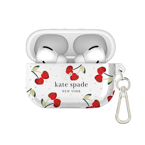 kate spade new york AirPods Pro Protective Case with Keychain Ring - Cherry Dot, Compatible with AirPods Pro 2nd / 1st Generation - Image 1