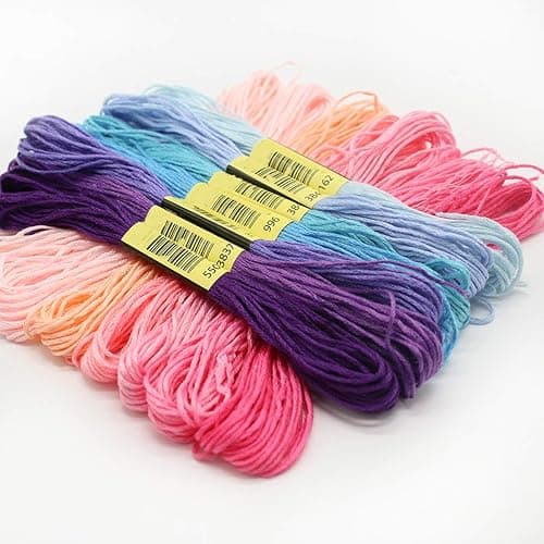 Friendship Bracelet String 50 Skeins Rainbow Color Embroidery Floss Cross Stitch Embroidery Thread Cotton Floss Bracelet Yarn, Craft Floss thumbnail 3