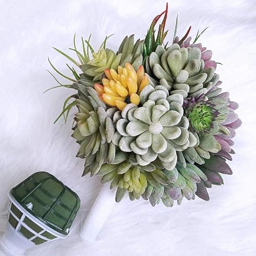 Winlyn 6 PCS Foam Floral Handle Bouquet Holders Handle Bouquet Holder for Floral Arrangement Foam Kit Wedding Supplies Bridal Fresh Flowers Silk Flowers Decoration thumbnail 2