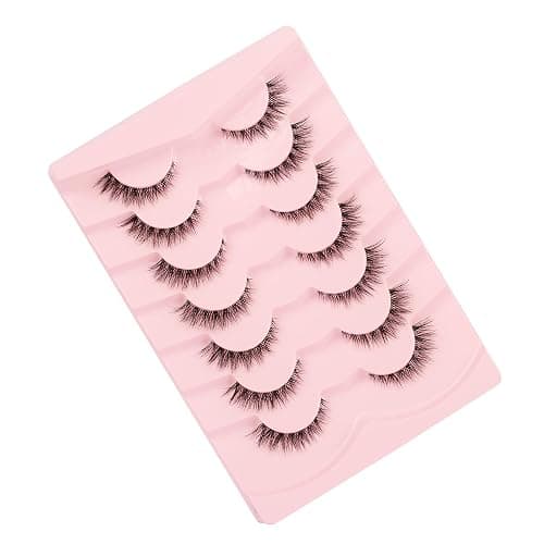 Gmagictobo Natural Lashes Short Wispy Cat Eye False Eyelashes Clear Band Fake Eyelashes Pack 7 Pairs Soft Strips Fake Eye Lashes thumbnail 6