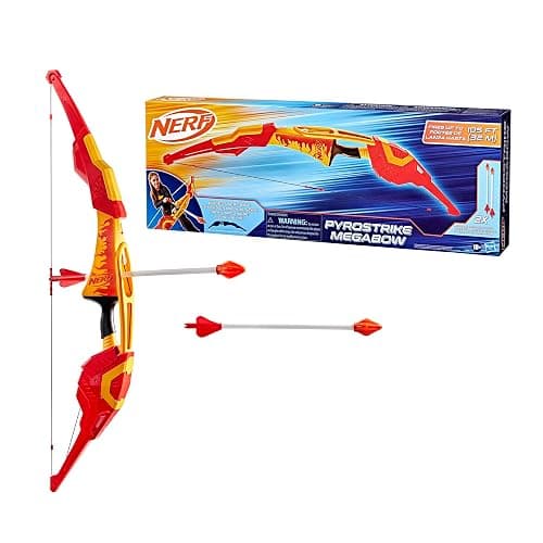 Nerf Pyrostrike Megabow, 42-Inch Bow Fires Arrows Up to 105 Feet, 2 Arrows with Soft Tips, Kids Outdoor Toys, Ages 10+ (Amazon Exclusive) thumbnail 11