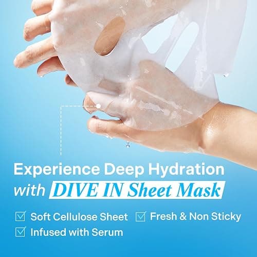 Torriden DIVE IN Hyaluronic Acid Facial Mask (10 sheets) | Deep Hydration Korean Face Sheet Mask | Panthenol & Allantoin | Korean Skincare Mask thumbnail 3