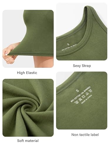 Kole Meego Crop Tops For Women Workout Cropped Tank Top High Neck Camisole Yoga Shirts Athletic Undershirts 4 Pack thumbnail 4