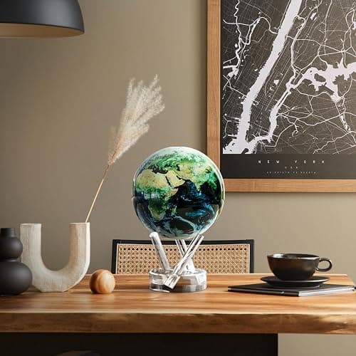 MOVA Globe - Earth with Clouds Classic (4.5") | Self-Rotating Globe Powered by Light | Silent Motion, No Batteries or Wires | Unique Desk Decor or Gift for Space Lovers thumbnail 7