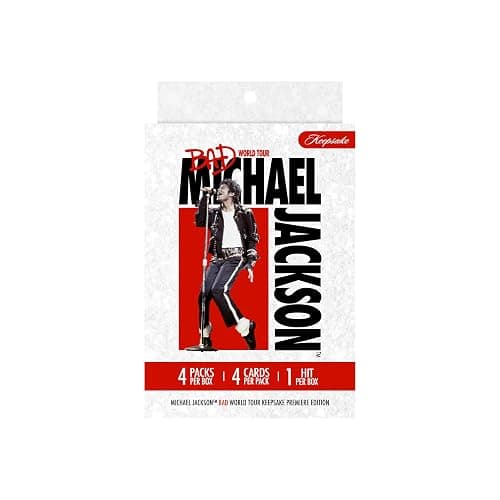 Michael Jackson Bad World Tour Keepsake Premiere Mini Box Trading Cards | 4 Packs, Authentic Worn Glove Relics, 300+ Card Set, 1/1 Cut Signature Chase, Numbered Parallels - Image 1