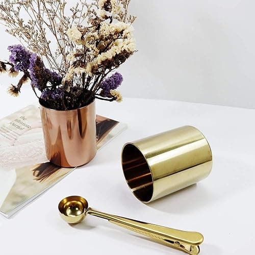 MultiBey Gold Pencil Holder Cup, Luxury Pen Holder Metal Organizer Small Vase, Desk Accessory for Office Home - Gold thumbnail 4
