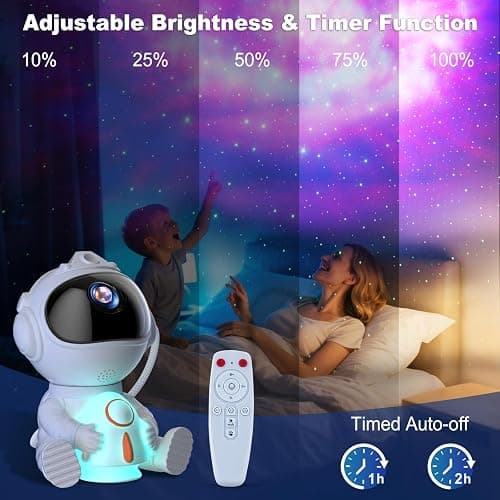 Astronaut Galaxy Projector, Star Projector with 8 Nebula Modes, 360° Adjustable Projection Lamp, Remote & Timer Starry Sky Light, Cute Rocket Night Light for Bedroom, Space Gift for Kids Adult thumbnail 4