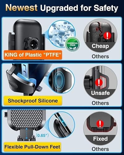 [2025 True Military-Grade] Car Phone Holder VANMASS [Upgraded Strongest Suction & Clip] Cell Phone Mount for Dashboard Windshield Vent Wall,Truck Cradle Stand for iPhone 17 Pro Max 16 15 14 13 Android thumbnail 9