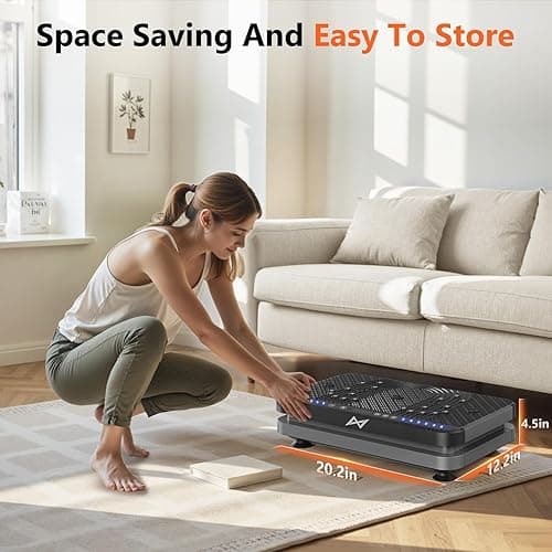 AXV Vibration Plate Fitness Platform Exercise Machine Vibrating Shaking Full Body Shaker Workout Vibrate Stand Shake Board Sport Gym for Weight Loss Fat Burner for Women Men thumbnail 7