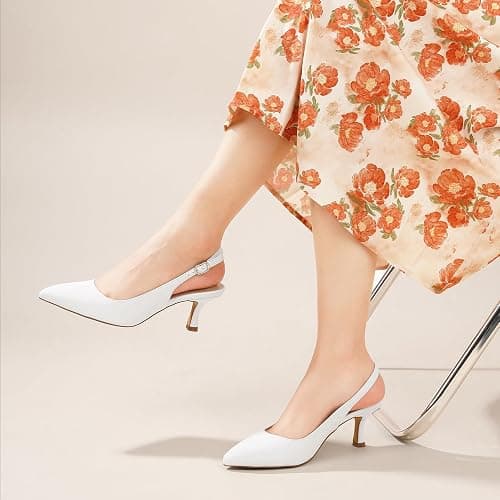 Ankis Women's Slingback Kitten Heels Closed Pointed Toe Pumps Dress Shoes Party Wedding Casual 2.5inch thumbnail 6