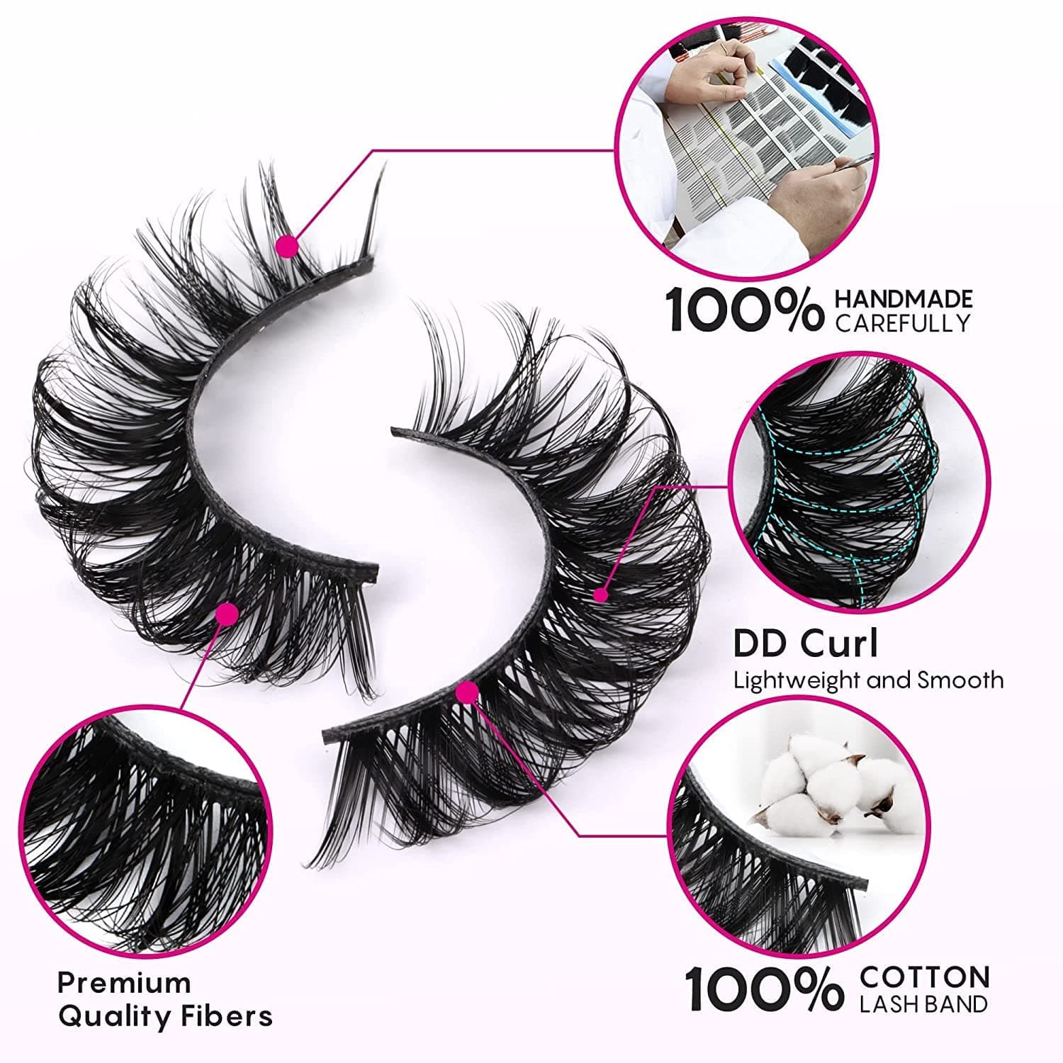 Natural Look False Eyelashes Russian Strip Lashes D Curly Faux Mink Lashes Wispy Fluffy Volume Russian Lashes 3D Effect Fake Eyelashes (10 Pairs) thumbnail 6