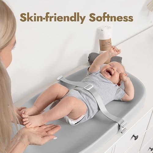Papablic Wipeable Baby Changing Pad with Removable Safety Strap, Easy to Clean & Non-Slip Waterproof, Changing Pad for Dresser,Bed thumbnail 5