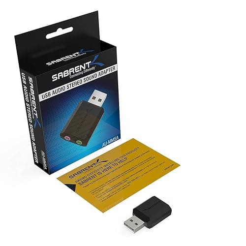 SABRENT USB to AUX Adapter, External USB Sound Card with 3.5mm Jack for Headphones & Mic, Plug & Play Stereo Converter for PC, Mac, PS5, Steam Deck, Laptop (AU-MMSA) thumbnail 7