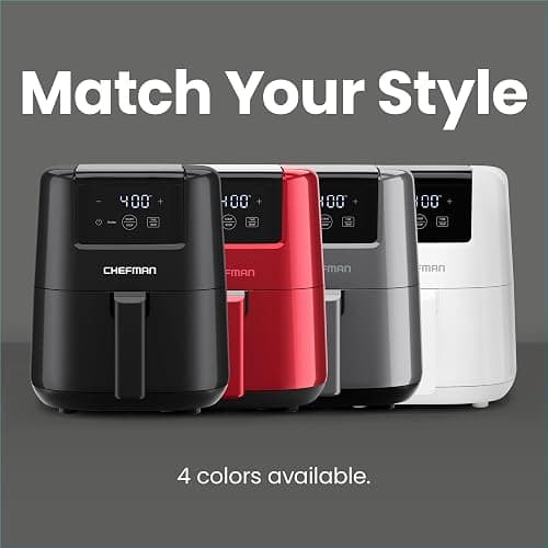 CHEFMAN 2 Qt Mini Air Fryer – Digital Space-Saving Compact Air Fryer with Nonstick and Dishwasher Safe Basket, Quick & Easy Meals in Minutes, Features Digital Timer and Shake Reminder – Black thumbnail 8