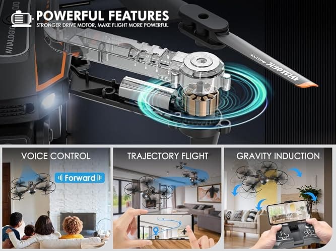 Q10 Mini Drone with Camera for Kids and Adults, 1080 HD FPV Foldable Quadcopter with Gravity Sensor Mode, Headless Mode, 3D Flips, Voice and Gesture Control, Kids Gift Toys for Boys Girls,Black thumbnail 4
