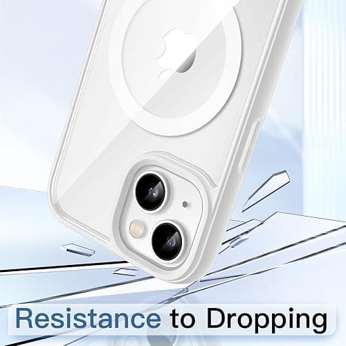 JETech Coque Magnétique pour iPhone 13 6,1 Pouces Compatible avec MagSafe, Étui Housse Antichoc Bumper, Cadre en TPU Mat de Couleur Unie, Dos Transparent Anti-Rayures (Lumière Stellaire) thumbnail 5