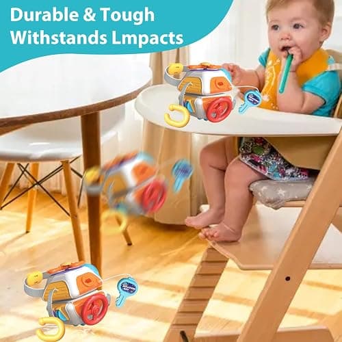 Briuhap Busy Board Cube Toys, Sensory Travel Toys for Toddlers with 10 Educational Activities, Great Baby Shower and First Birthday Gifts, Baby Travel Essentials thumbnail 7