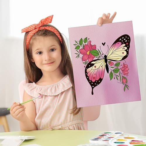 COCHIE 6 Pack 8x10 Inches Butterfly Flower Pre Drawn Canvas to Paint for Sip and Paint Party, Pre Printed Framed Canvases Set, Butterflies Pre Sketched Canvas for Painting for Adults Kids thumbnail 8