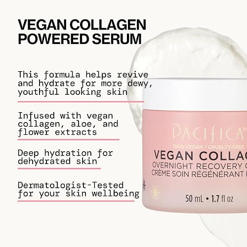 Pacifica Night Face Cream - Vegan Collagen Overnight Recovery Cream, Nighttime Face Cream for Anti-Aging & Wrinkles, Improves Dry Skin & Redness Vegan, Clean Beauty, Dermatologist Tested thumbnail 4