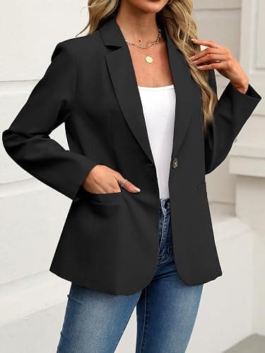 ELLEVEN Women's Blazer Business Casual Lightweight Suit - Long Sleeve Slim Fit Work Office Jacket with Pockets thumbnail 3