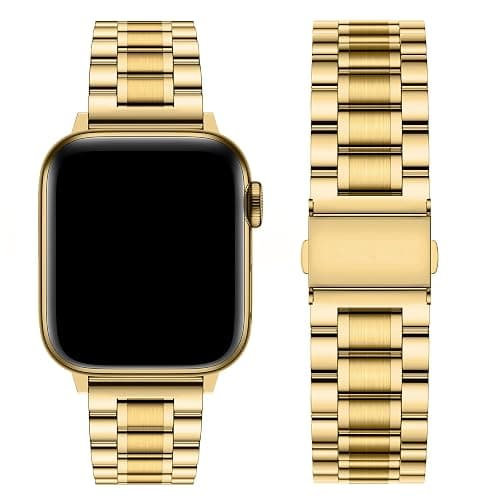 Fullmosa Metal Band for Apple Watch 42(S11/10)/41/40/38mm, Gold | Fits iWatch SE 3/2/1 Series11 10 9 8 7 6 5 4 3 2 1,Stainless Steel Replacement Strap,Women Men - Image 1