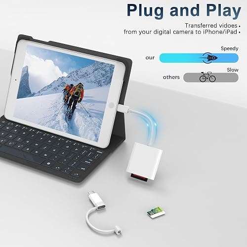 SD Card Reader for iPhone iPad, Dual Connector (Lightning&USB-C) Memory SD Card Adapter, Support SD/MicroSD Cards, High-Speed Digital Trail Camera to iPhone Viewer, Plug and Play thumbnail 3