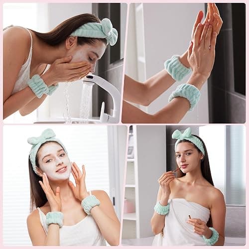 Ztomine Headbands for Women - Spa Headband and Wristband Set - Headband for Washing Face,Facial Mask,Makeup and Skin Care,Gifts for Women and Teen Girl Gifts Trendy Stuff thumbnail 3