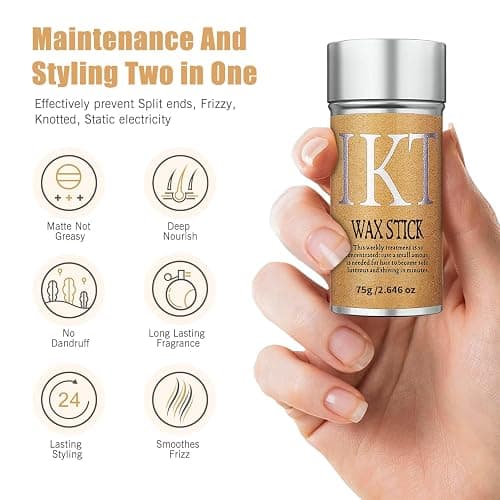Shiyalan Hair Wax Stick, Wax Stick for Hair, Slick Stick for Hair Non-greasy Styling Hair Pomade Stick, Strong Hold Makes Hair Look Neat and Tidy（2.7 Ounce） thumbnail 3