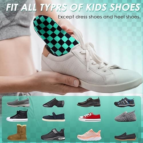 ROCKTAKIN Kids Arch Support Shoe Insoles, Plantar Fasciitis Orthotics Inserts Strong Support for Children's High Arch, Flatfoot Pain Relief, Posture Improve thumbnail 6