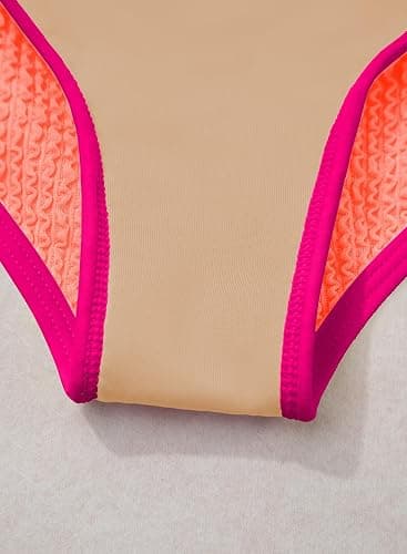 blibean Tween Girls Swimsuits Two Piece Colorblock Bikini Sets with Chest Pad Size 6-15 Years thumbnail 8