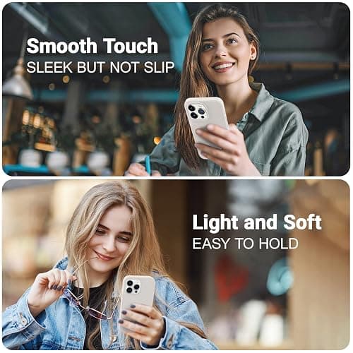 AOTESIER Magnetic for iPhone 13 Pro Phone Case, [Compatible with MagSafe][Military Shockproof Protection] Silicone Case with Soft Microfiber Lining, Camera & Screen Protection 6.1 inch, Stone thumbnail 2