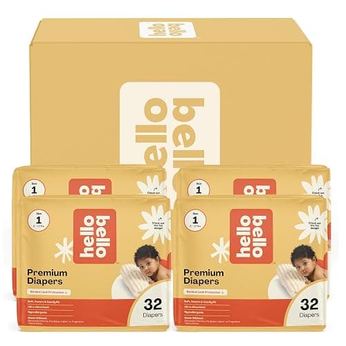 Hello Bello Diapers, Size 1 (8-12 lbs) Flower Child, 128 Count Value Pack of Premium Disposable Baby Diapers, Hypoallergenic with Soft, Cloth-Like Feel - Image 1