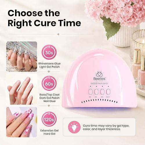 Beetles UV Nail Lamp with 3 Timer Smart Sensor UV Light for Gel Nails Pink | Nail Light 30/60/120s Timer Fast Curing One Hand or One Foot LED Nail Lamp for UV LED Gel Nails Art DIY Salon Nails Dryer thumbnail 5