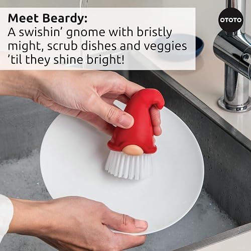 OTOTO Forest Trio Bundle of Beardy, Magic Mushroom, Fun Guy - Gnomes Dish Brush, Fungilicious Kitchen Funnel, Fridge Deodorizer, Mushroom Decor Cute Kitchen Accessories, Unique Mushroom Gnome Gifts thumbnail 4