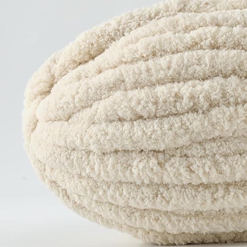 Ecowiaye 2 Stück Dicke Wolle, 500g Chunky Yarn Armstricken Wolle, Dickes Garn zum Häkeln, Flauschig XXL Häkelwolle zum Handstricken für Decke, Schals, Mützen, Haustier Nest (Beige) thumbnail 7