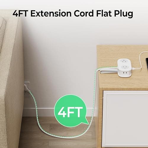 Travel Power Strip, ORICO 4 Outlets 3 USB Ports (1 USB C) with 4FT Wrapped Short Extension Cord, Compact Power Strip for Hotel Travel Essentials Cruise Approved-AP3 thumbnail 6