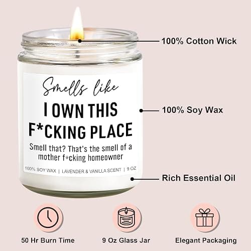 Younift Funny Scented Candle, House Warming Gifts New Home, Housewarming Gifts for Women, Men, Couple, New Homeowner - First Apartment Essentials - Closing Presents for Home Buyers - 9 oz thumbnail 2