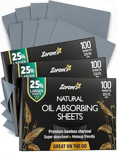 XL Oil Blotting Sheets for Face – 3pk/300 Makeup Friendly – High Absorbency | Mattifying Papers with Bamboo Charcoal - 25% Larger & Easy Dispensing - Perfect for Keeping in Purse - Gteat on the Go - Image 1