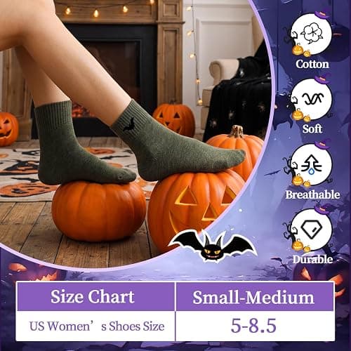 soxitoevy 10 Pairs Women Crew Socks Cute Embroidery Cotton Socks | Soft Cotton Blend, Embroidery Pattern, Elastic Ribbed Cuff, Mid-Calf Length, Ideal Gifts for Women Girls or Friends thumbnail 7