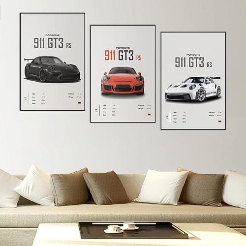 VejiA Car Poster Canvas Wall Art 911 GT Turbo Posters For Men Bedroom Aesthetics Decor (12x18, Unframed 01) thumbnail 6
