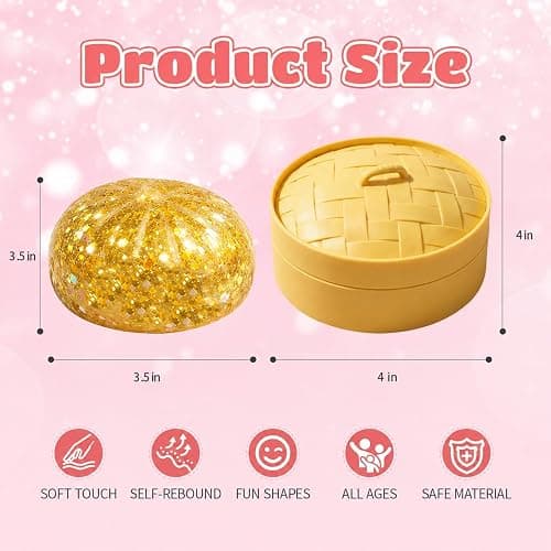 6Pcs Dumpling Mystery Box,Dumplings Squeeze Stress Balls for Adults,Soft and Squeezable Stress-Relieving Dough, Birthday Gifts thumbnail 2